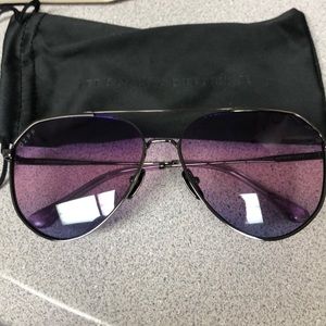 DIFF Gunmetal frame purple lens sunglasses